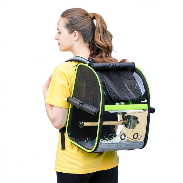 Bird Carrier Backpack Pecute Portable Parrot Travel Cage with Window-8