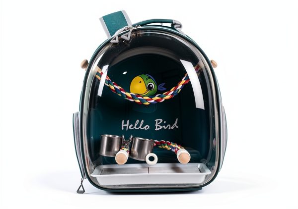 Bird Travel Carrier Backpack Misyue Multi Vent with Tray Green-5