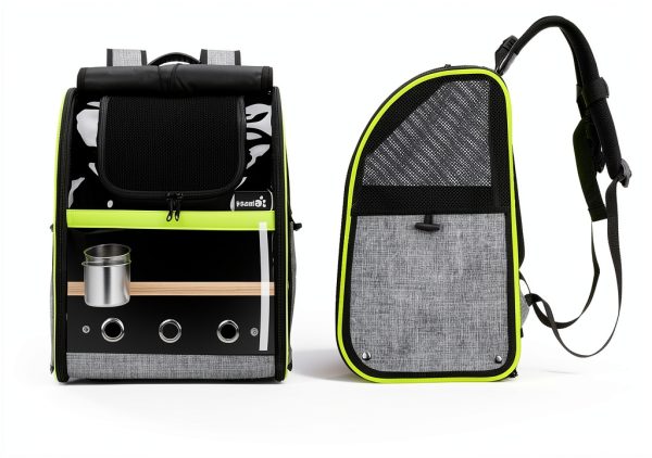 Bird Carrier Backpack Pecute Portable Parrot Travel Cage with Window-7
