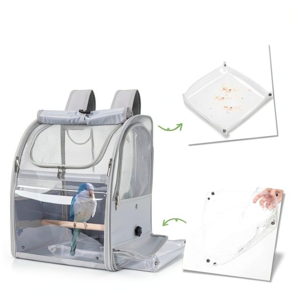 Bird Backpack Carrier Sanmoncare Water Repellent Cage with Perch-6