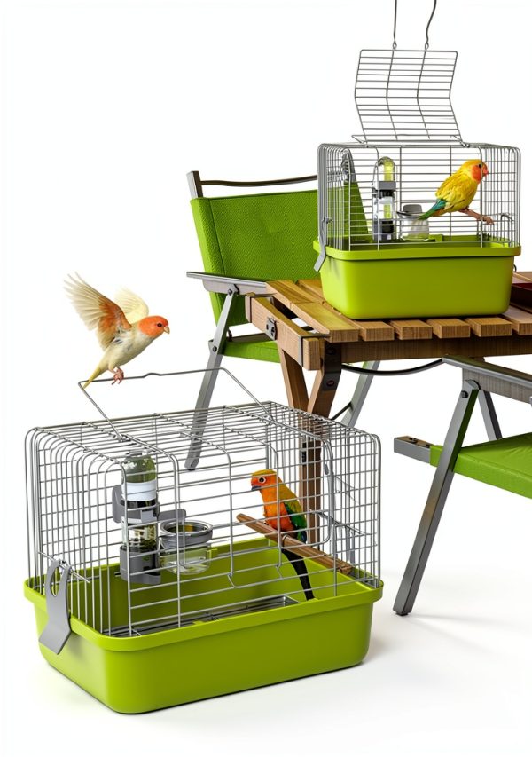 Portable Bird Travel Carrier by Misyue – 360° View, Large Size-1
