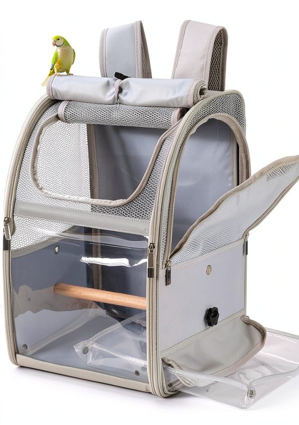 Bird Backpack Carrier Sanmoncare Water Repellent Cage with Perch-2