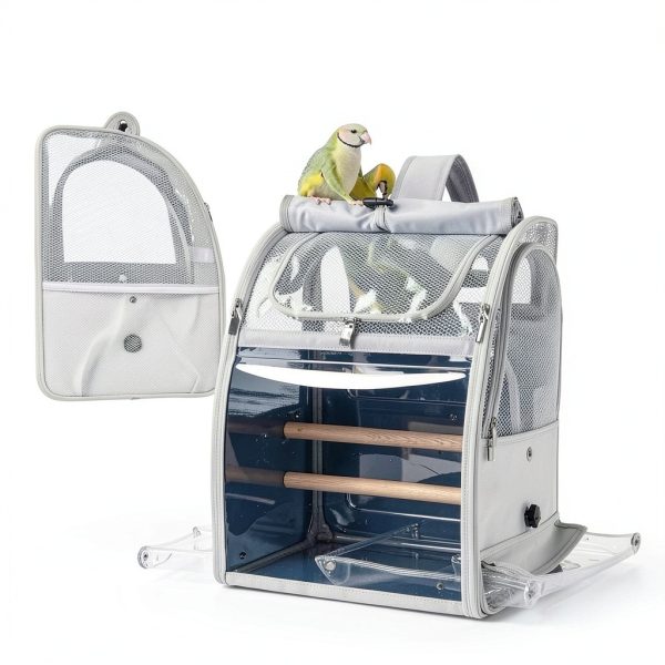 Bird Backpack Carrier Sanmoncare Water Repellent Cage with Perch-7