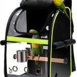 Bird Carrier Backpack Pecute Portable Parrot Travel Cage with Window-0